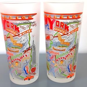 CATSTUDIO New York State drinking glasses tumblers 15 oz set of 2 souvenir